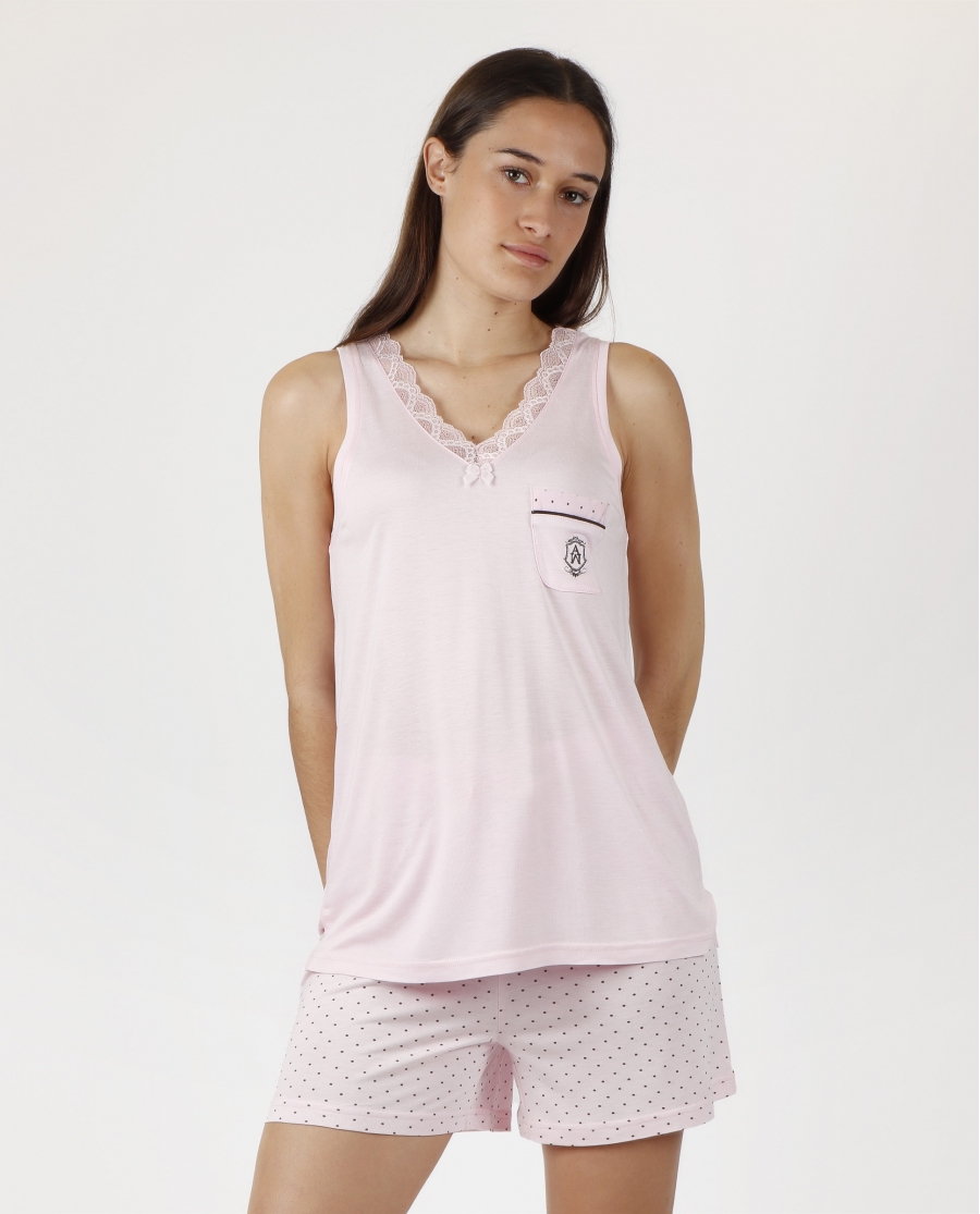 ADMAS CLASSIC Pijama Sin Mangas Soft Secret para Mujer ROSA