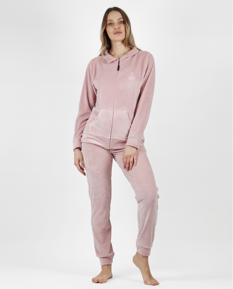 ADMAS Pijama Abierto Manga Larga Doble Velvet Soft Home para Mujer PETALO