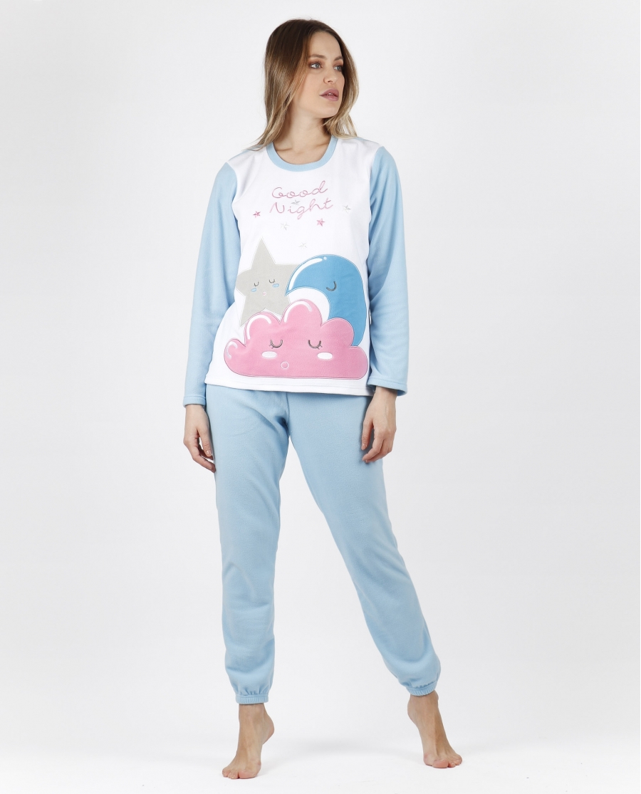 ADMAS Pijama Calentito Manga Larga Sweet Dreams para Mujer AZUL