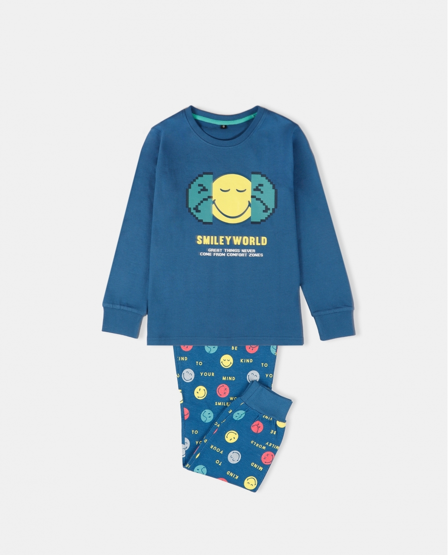 SMILEY Pijama Manga Larga Great Things para Niño OCEANO