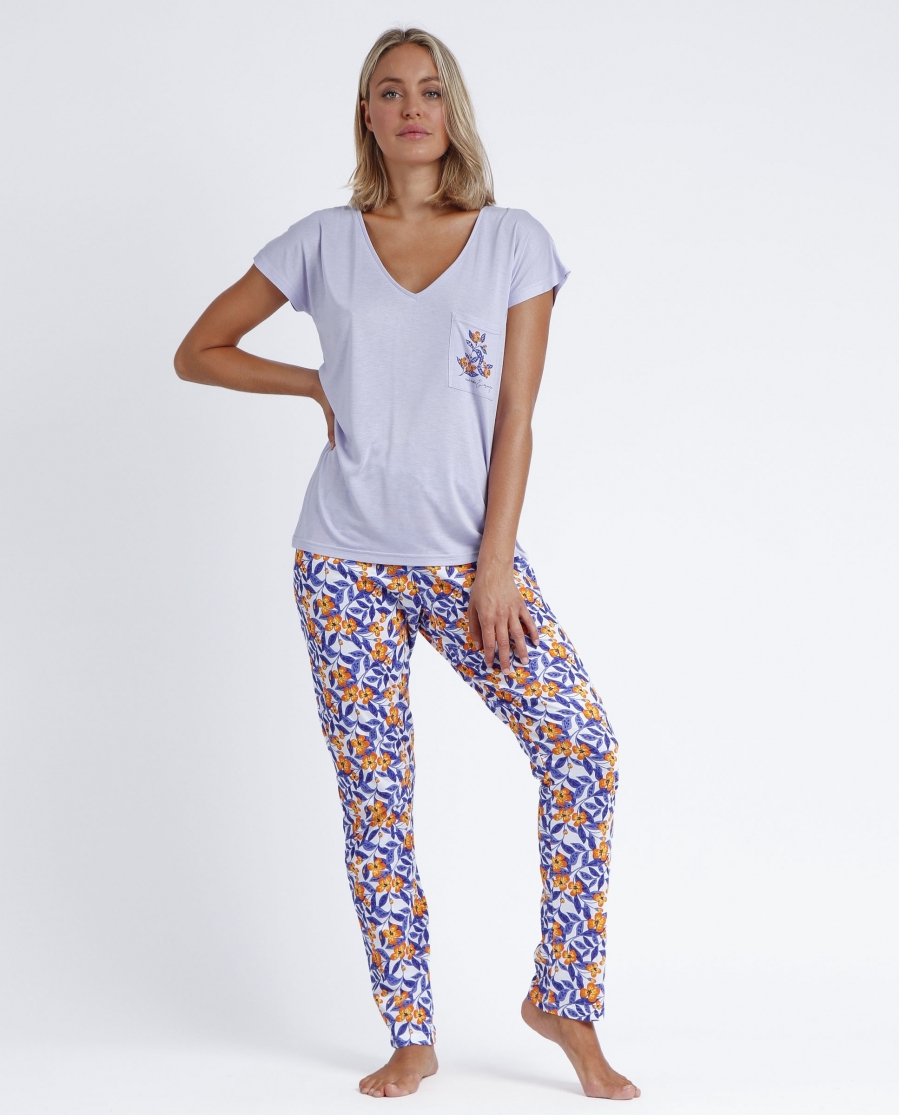 ADMAS GARDEN Pijama Manga Corta Mauve & Orange para Mujer MALVA