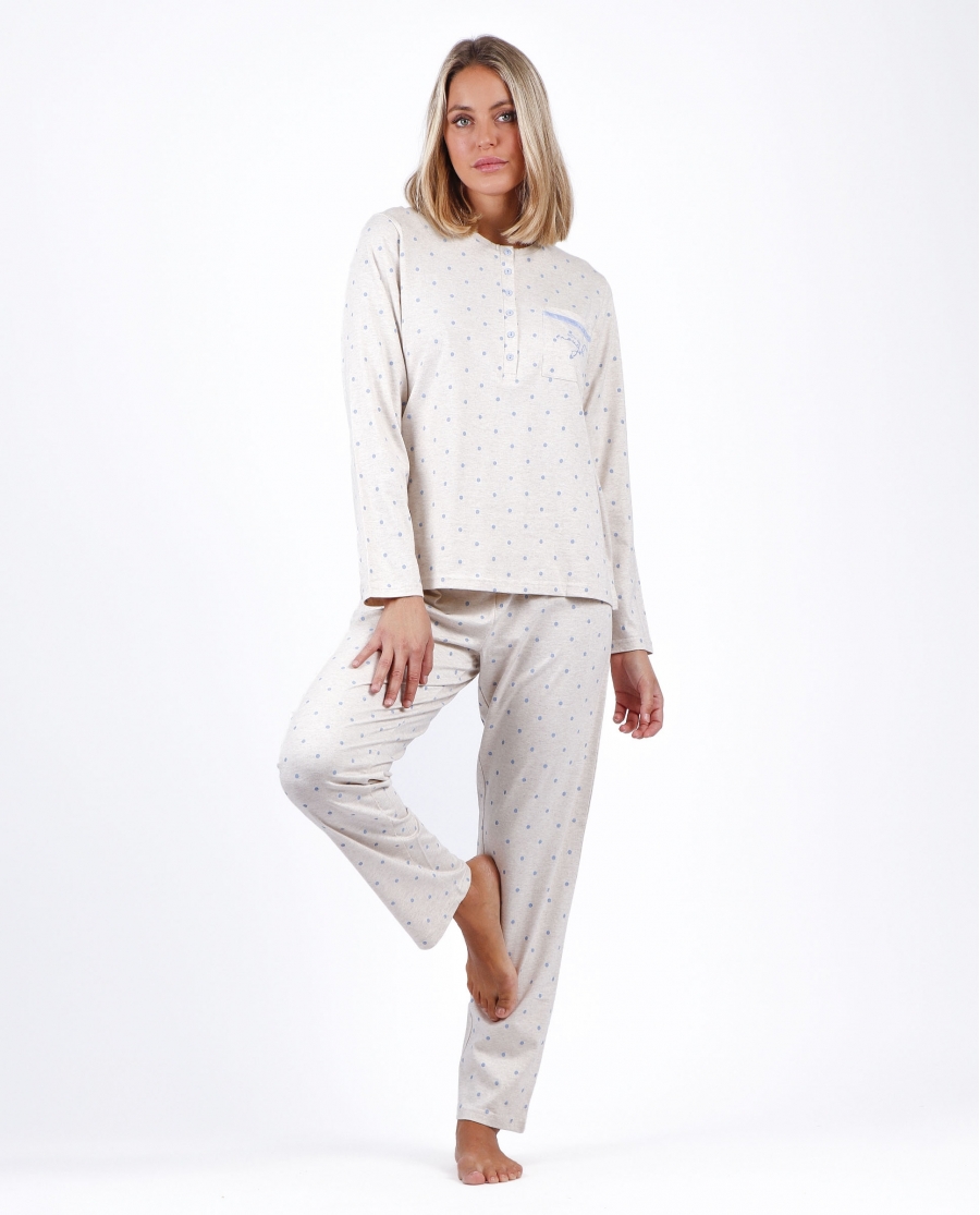 ADMAS CLASSIC Pijama Tapeta Manga Larga You Are Enough para Mujer CRUDO