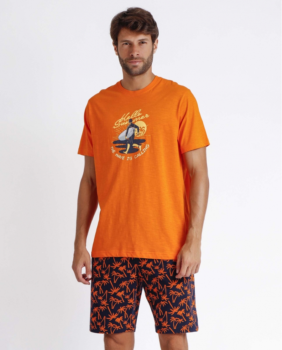 ADMAS Pijama Manga Corta Wave Calling para Hombre CALDERA