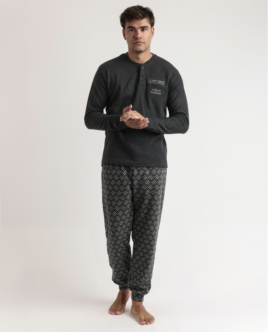 ADMAS MAGNIFIC Pijama Manga Larga Cross A para Hombre GRIS