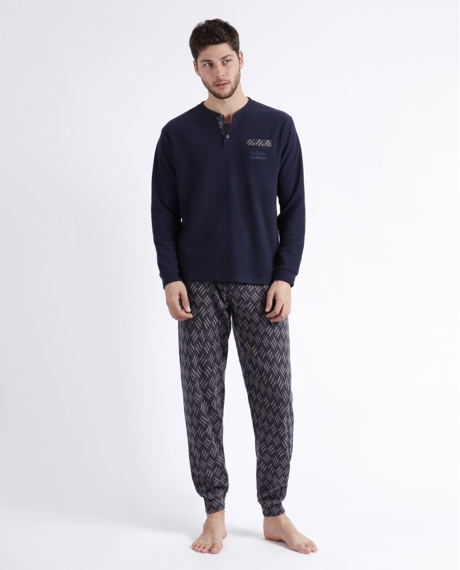 ADMAS MAGNIFIC Pijama Manga Larga Cross A para Hombre MARINO