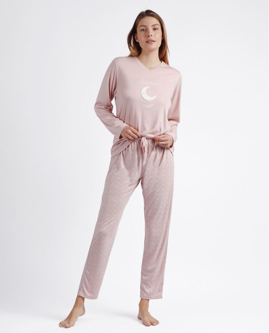 STAY AT HOME Pijama Manga Larga Everyday para Mujer MAQUILLAJE