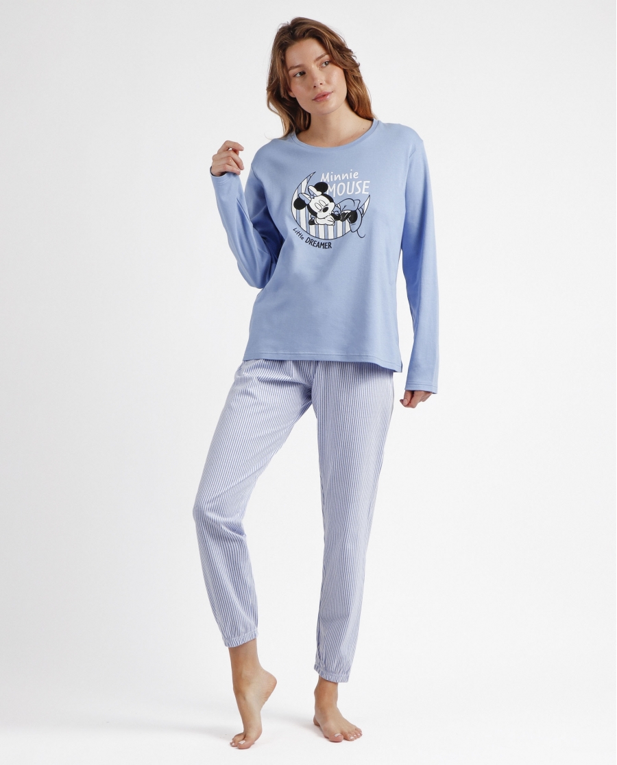 DISNEY Pijama Manga Larga Mickey Little Dreamer para Mujer AZUL