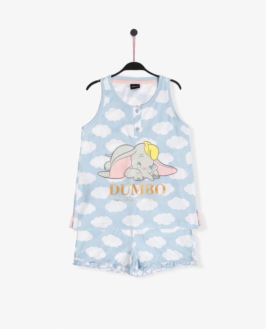 DISNEY Pijama Sin Mangas Dumbo para Niña AZUL