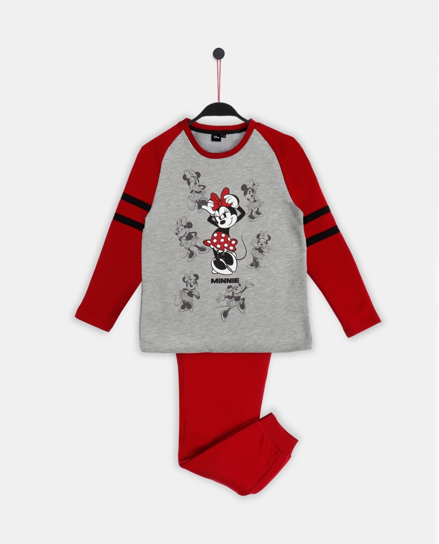 DISNEY Pijama  Manga Larga Minnie Shadows para Niña GRIS JASPE