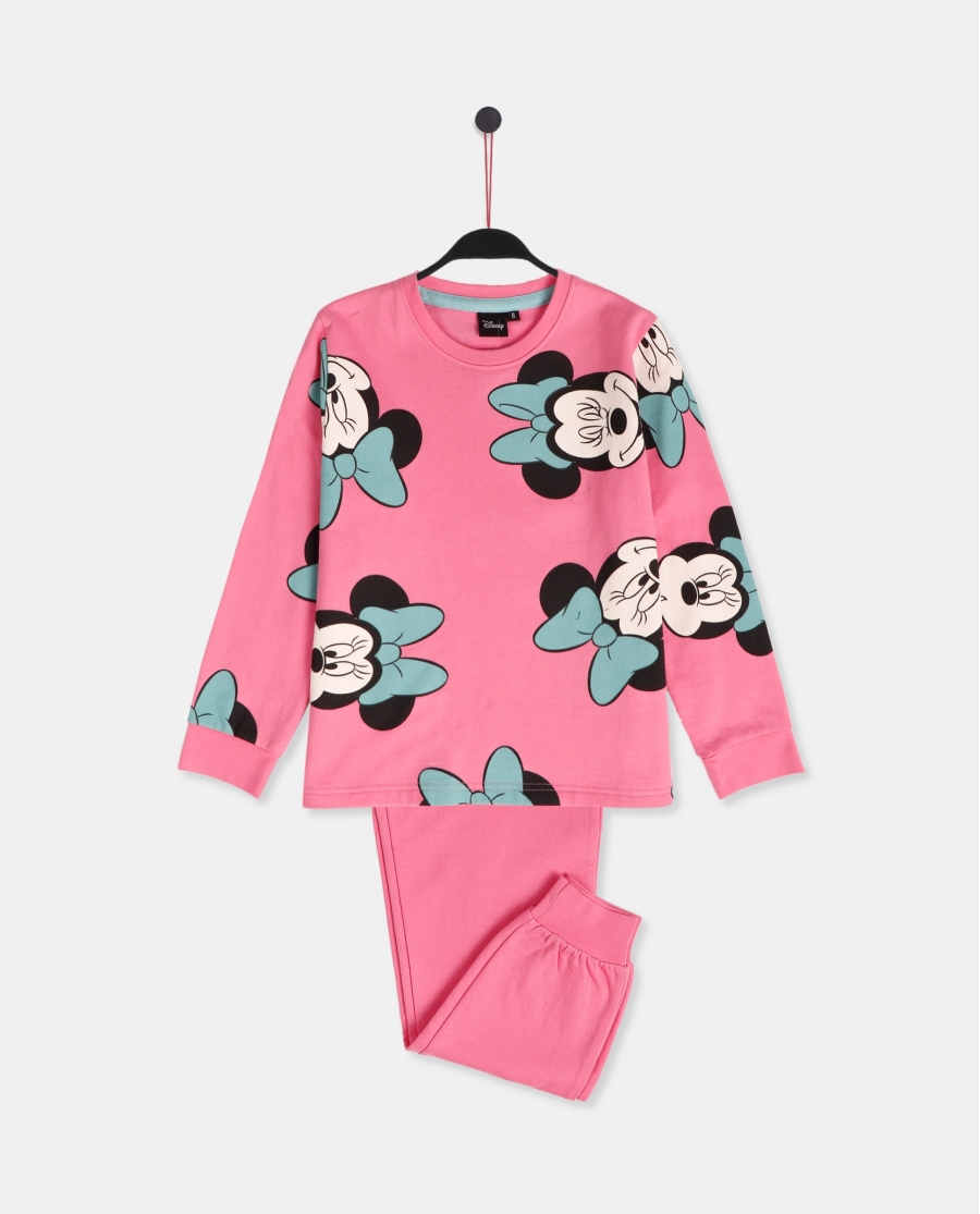 DISNEY Pijama Manga Larga All Over Minnie para Niña ROSA