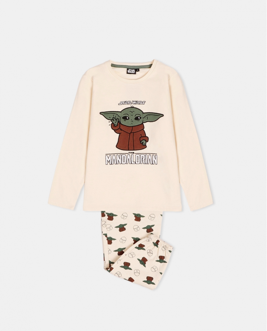 STAR WARS Pijama Manga Larga Cute Baby Yoda para Niña BEIGE