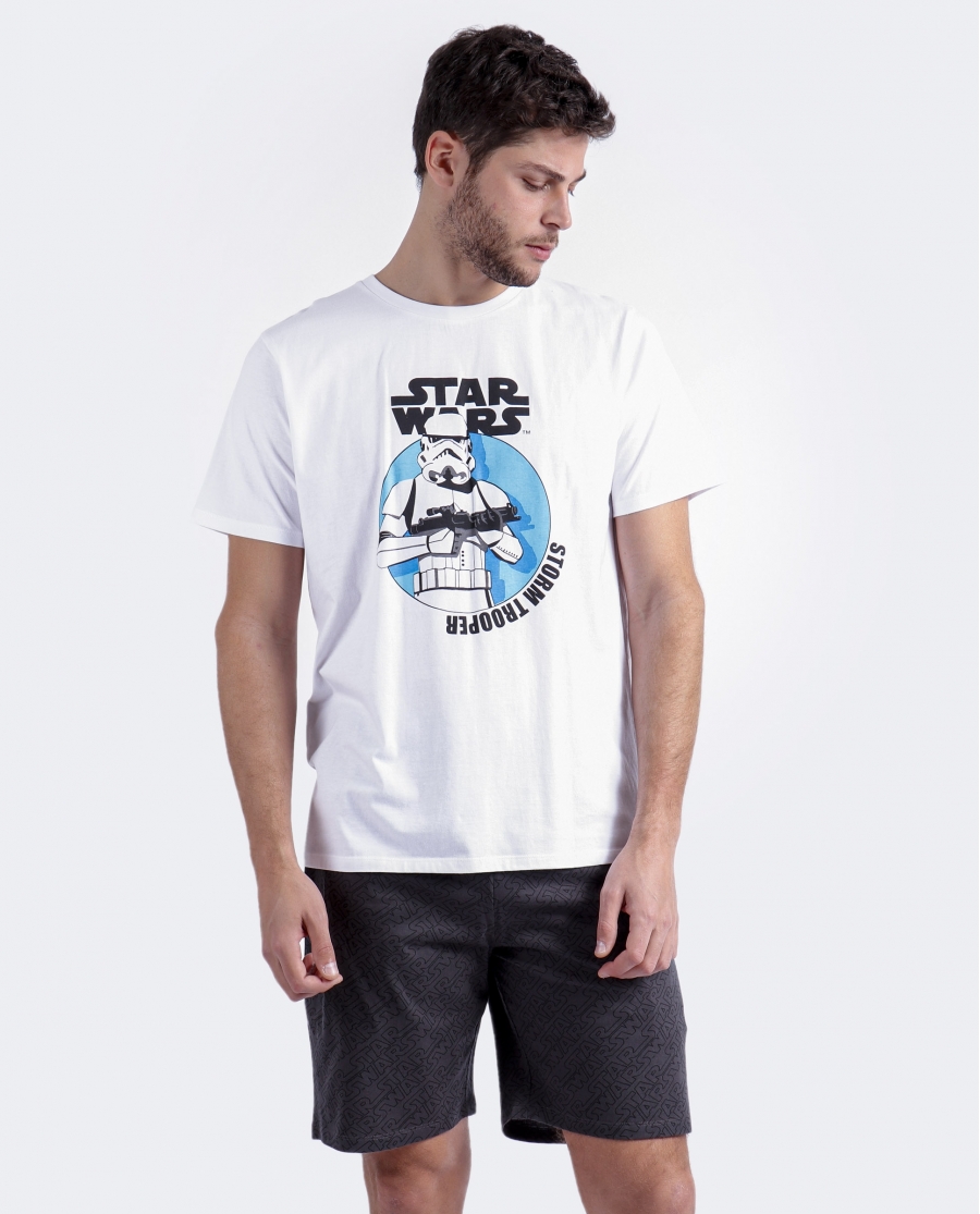 STAR WARS Pijama Manga Corta Stormtrooper para Hombre BLANCO