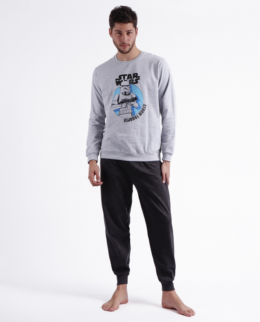 STAR WARS Pijama Manga Larga Stormtrooper para Hombre GRIS JASPE