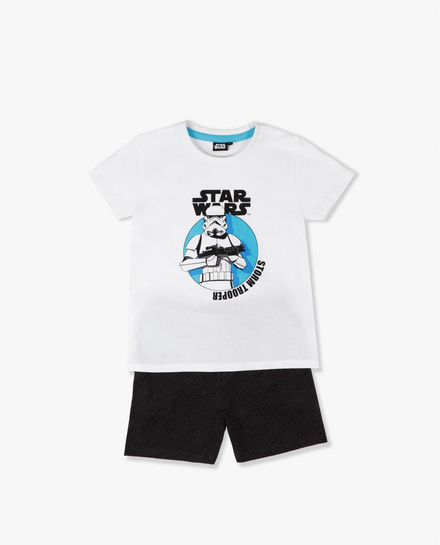 STAR WARS Pijama Manga Corta Stormtrooper para Niño BLANCO