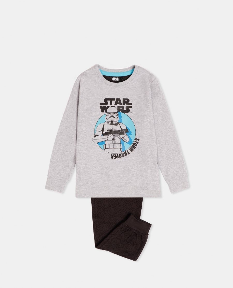 STAR WARS Pijama Manga Larga Stormtrooper para Niño GRIS JASPE