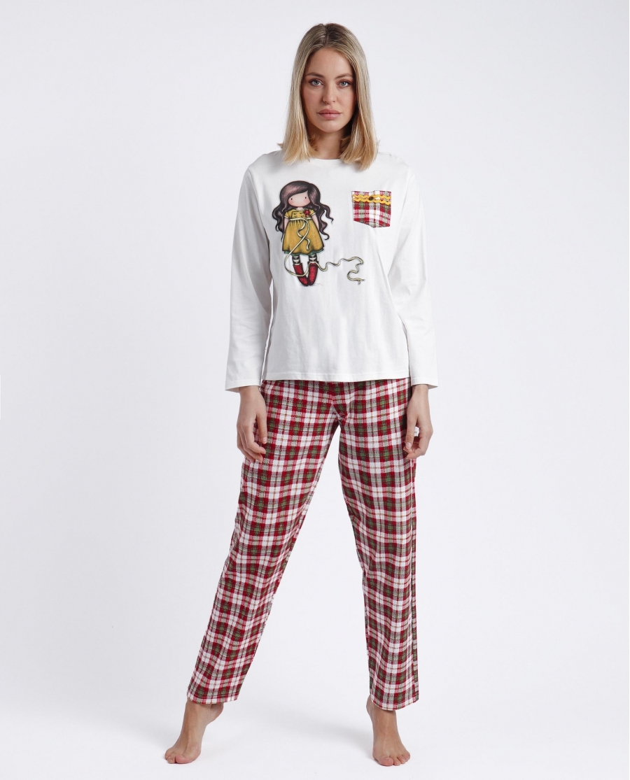 SANTORO GORJUSS Pijama Manga Larga Undone para Mujer CRUDO