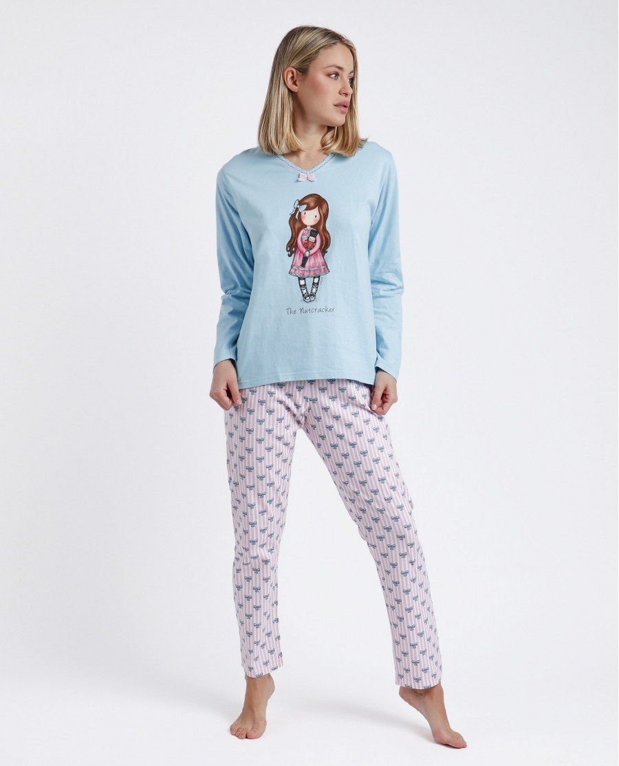 SANTORO GORJUSS Pijama Manga Larga Nutcracker para Mujer AZUL