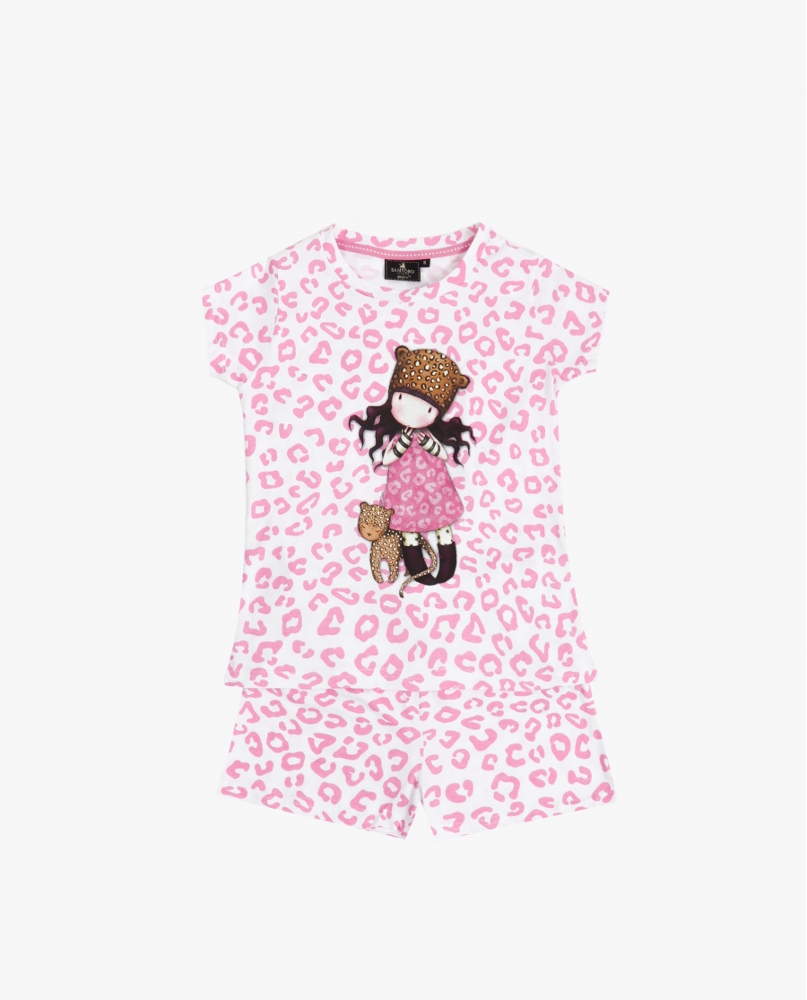 SANTORO GORJUSS Pijama Manga Corta Purrrrfect Love para Niña ROSA