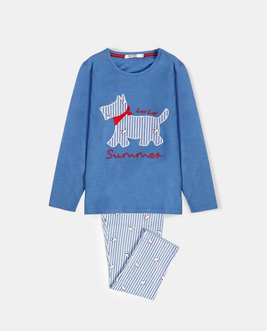 ADMAS Pijama Manga Larga Lou Lou Summer para Niña AZUL