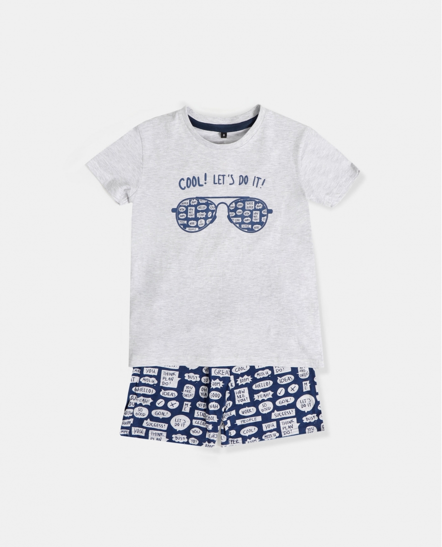 DIVER Pijama Manga Corta Cool para Niño GRIS JASPE