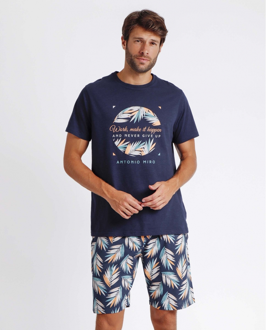 ANTONIO MIRO Pijama Manga Corta Work para Hombre MARINO