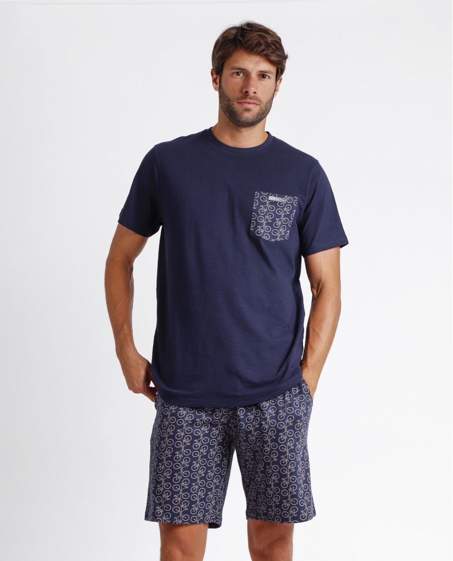 ANTONIO MIRO Pijama Manga Corta Marino Bikely para Hombre MARINO