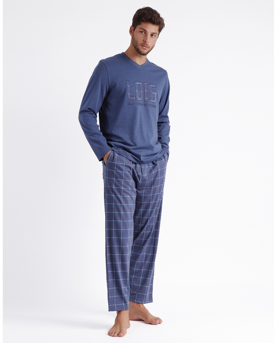 LOIS Pijama Manga Larga Norway para Hombre MARINO