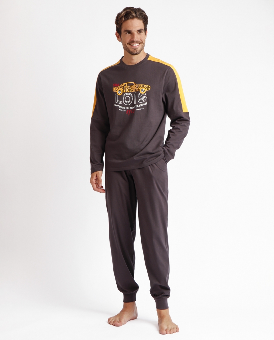 LOIS Pijama Manga Larga Bandas Speedway para Hombre MARENGO