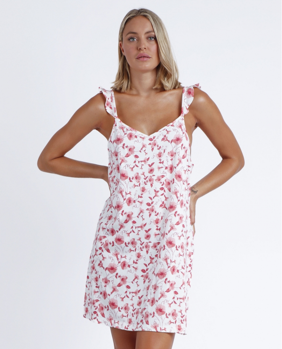 ADMAS GARDEN Camisola Tirantes Make up Flowers para Mujer CORAL