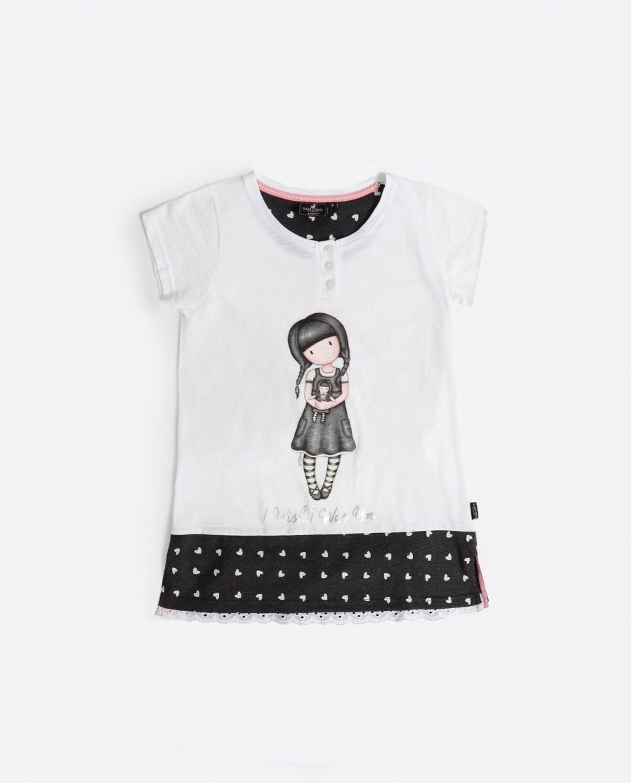 SANTORO GORJUSS Camisola Manga Corta I Wish I Was You para Niña BLANCO