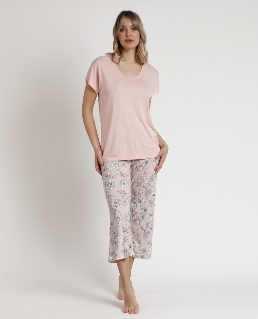 ADMAS GARDEN Pijama Manga Corta Flowers para Mujer PETALO