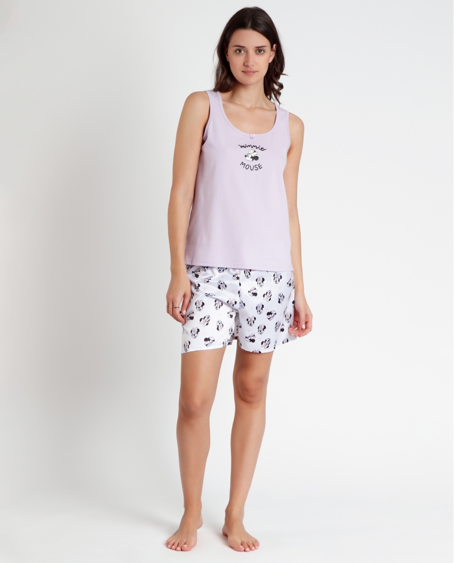 DISNEY Pijama Sin Mangas Soft Minnie para Mujer MALVA