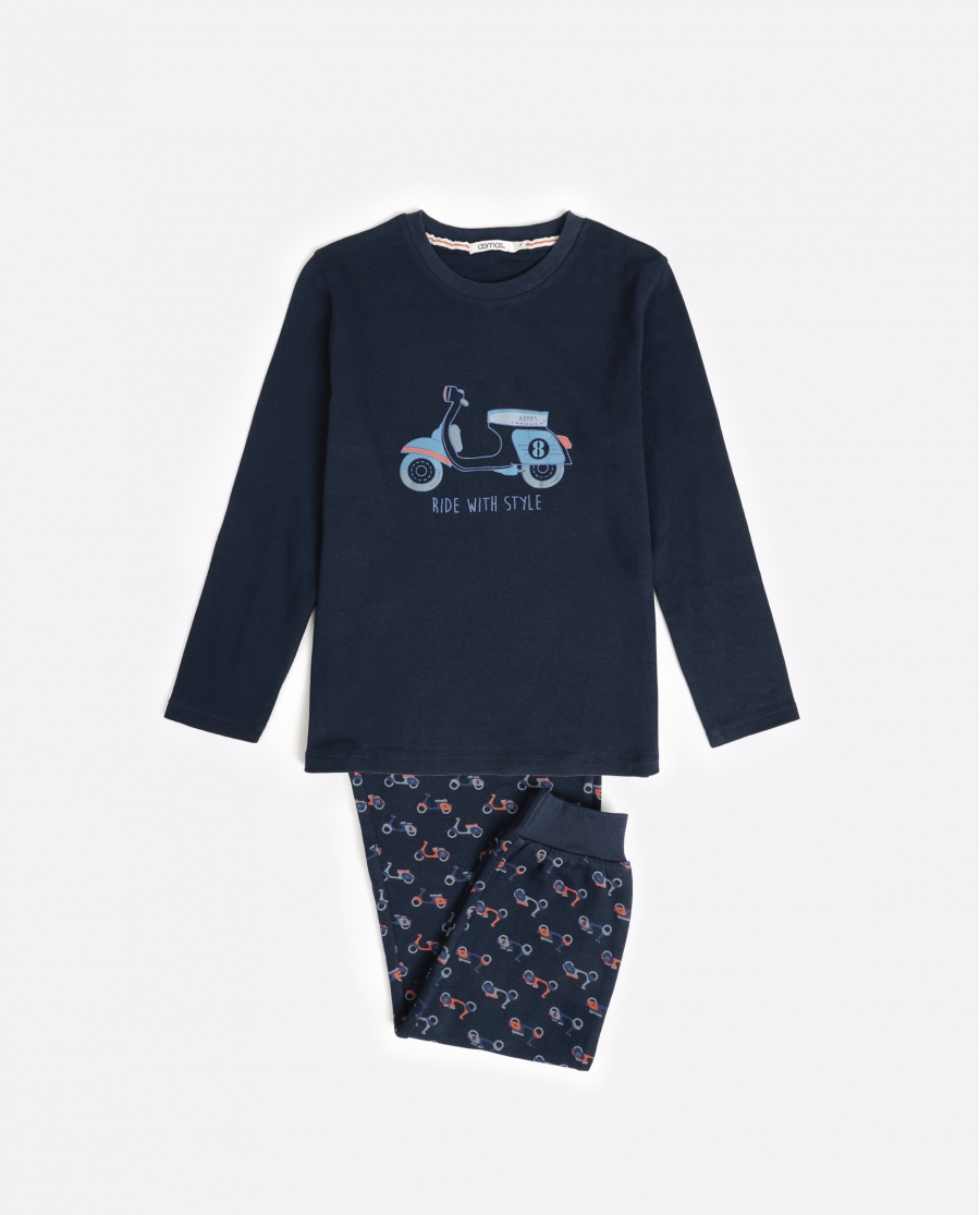 ADMAS Pijama Manga Larga Vespa Style para Niño MARINO