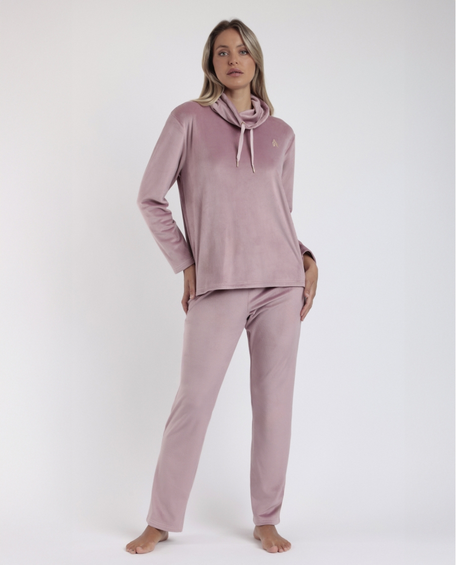 ADMAS LUXURY Pijama Manga Larga Velvet Tracksuit para Mujer PETALO