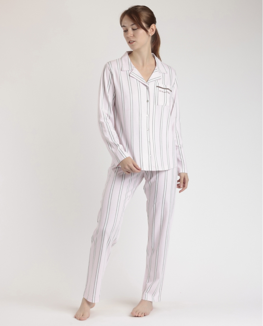 ADMAS CLASSIC Pijama Abierto Manga Larga Magic Time para Mujer PETALO