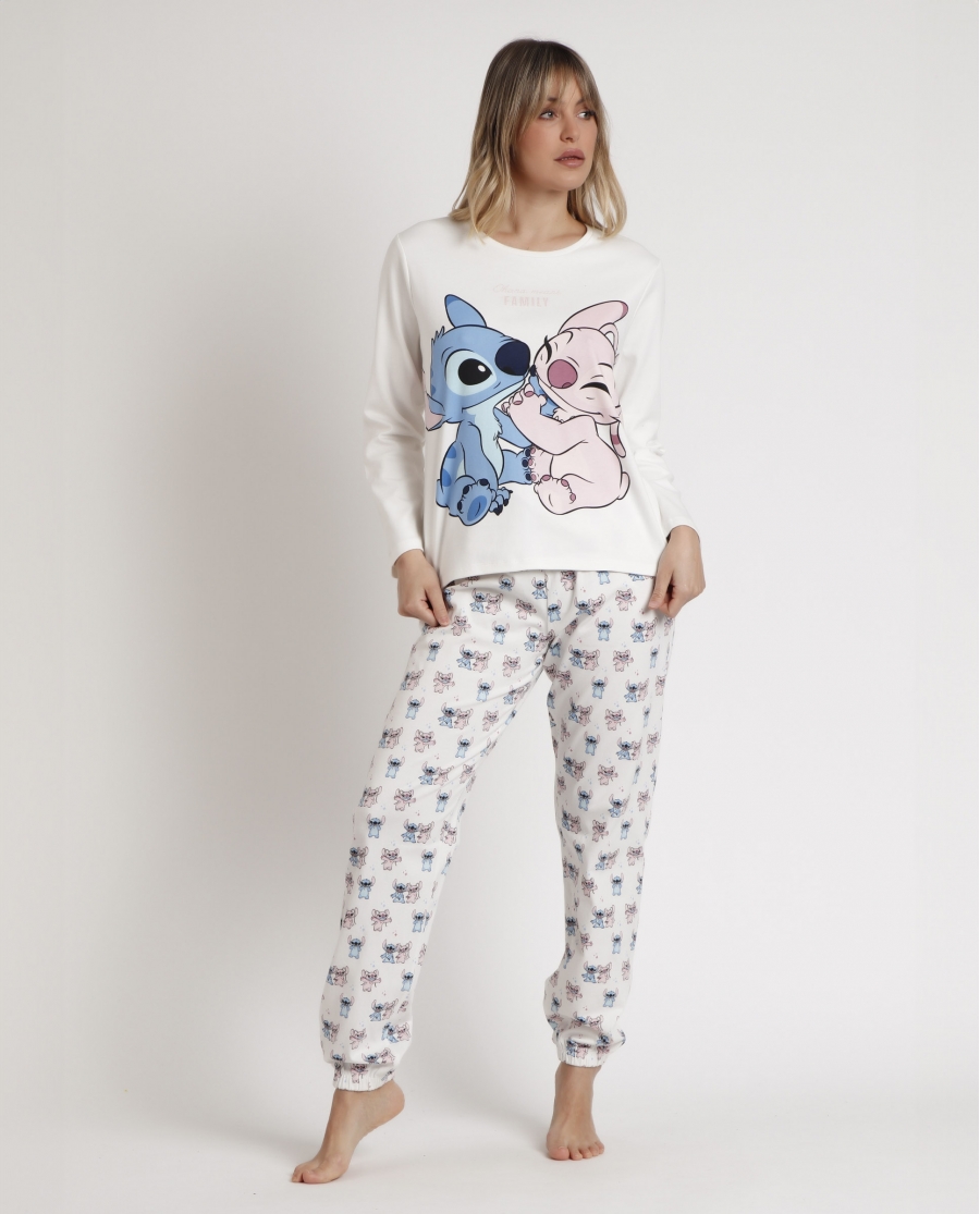 DISNEY Pijama Manga Larga Ohana para Mujer CRUDO