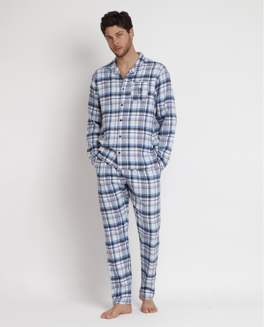 ADMAS CLASSIC Pijama Abierto Manga Larga Sapphire para Hombre MARINO