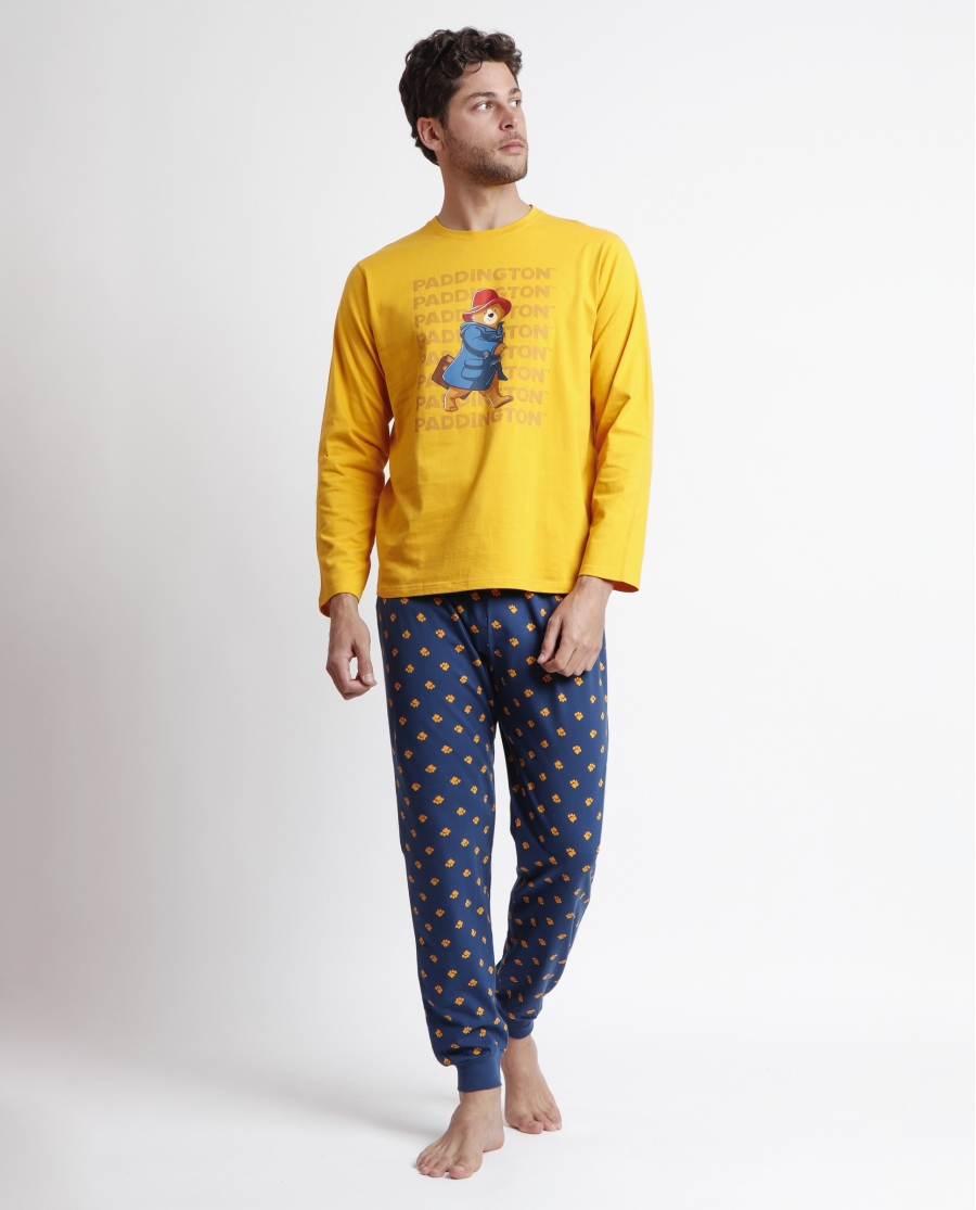 PADDINGTON Pijama Manga Larga Paw para Hombre OCRE