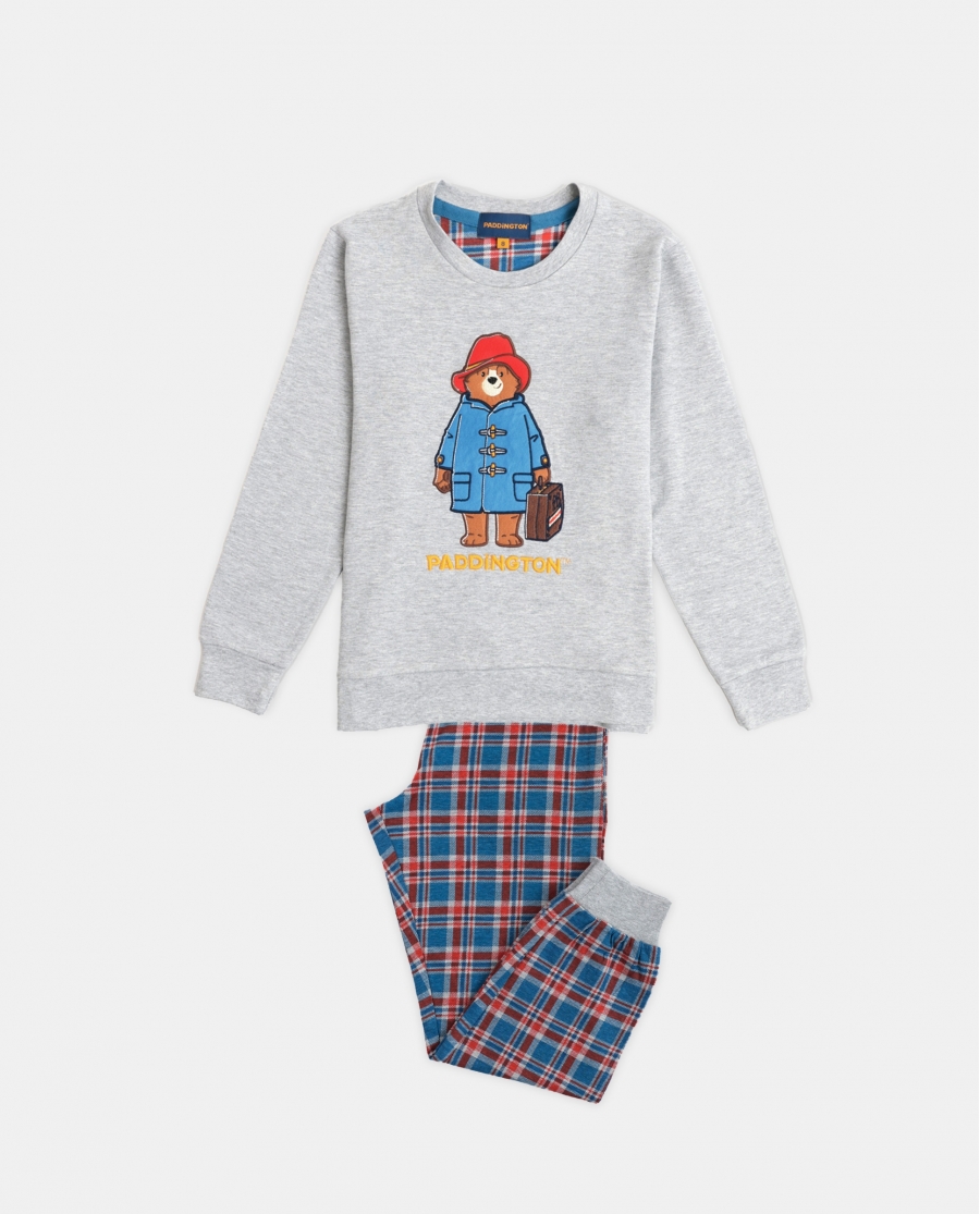 PADDINGTON Pijama Manga Larga Checks para Niño GRIS JASPE