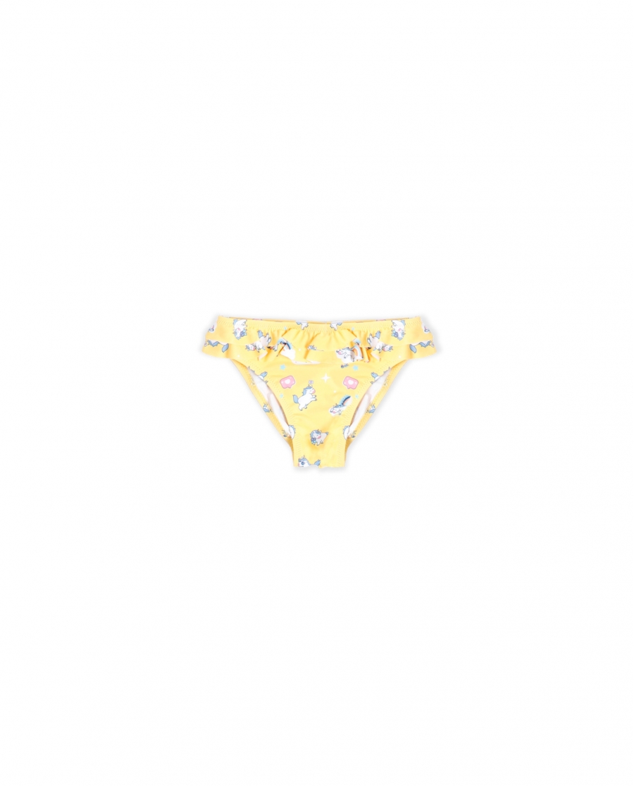 MR WONDERFUL Braga Bikini Unicornios Arcoiris para Niña AMARILLO