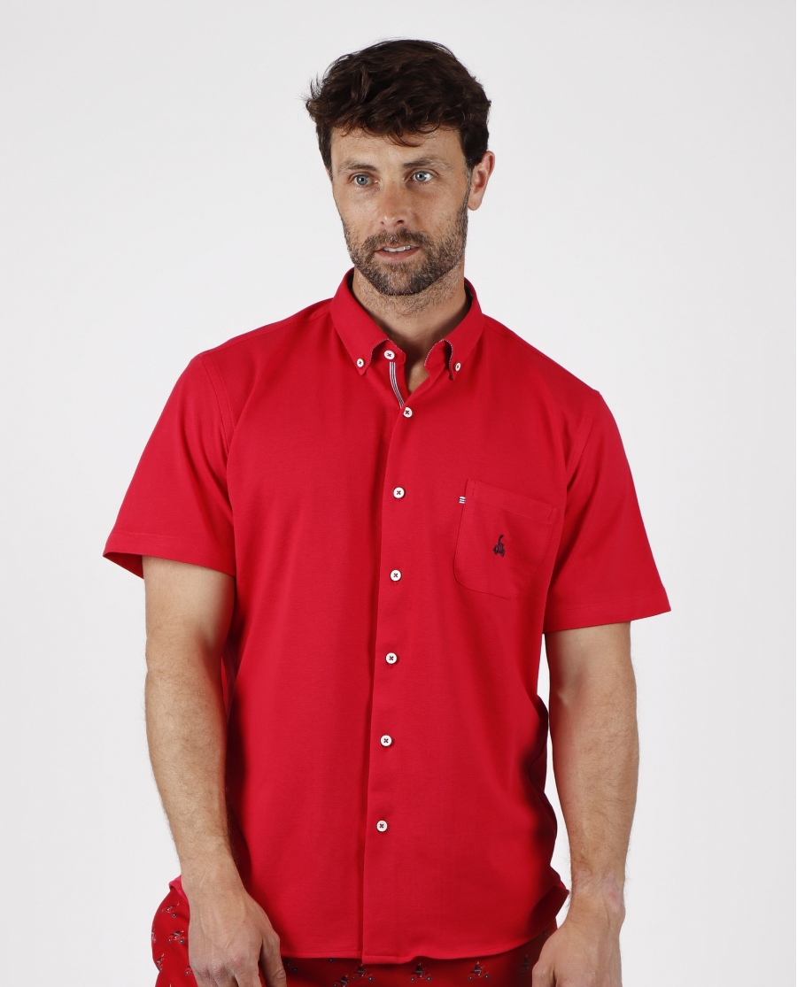 DIVER Polo Piqué para Hombre ROJO