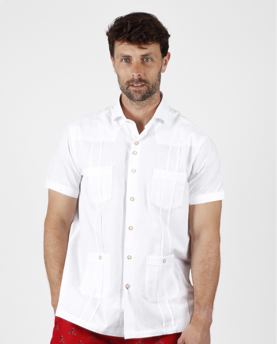 DIVER Camisa Habanera para Hombre BLANCO