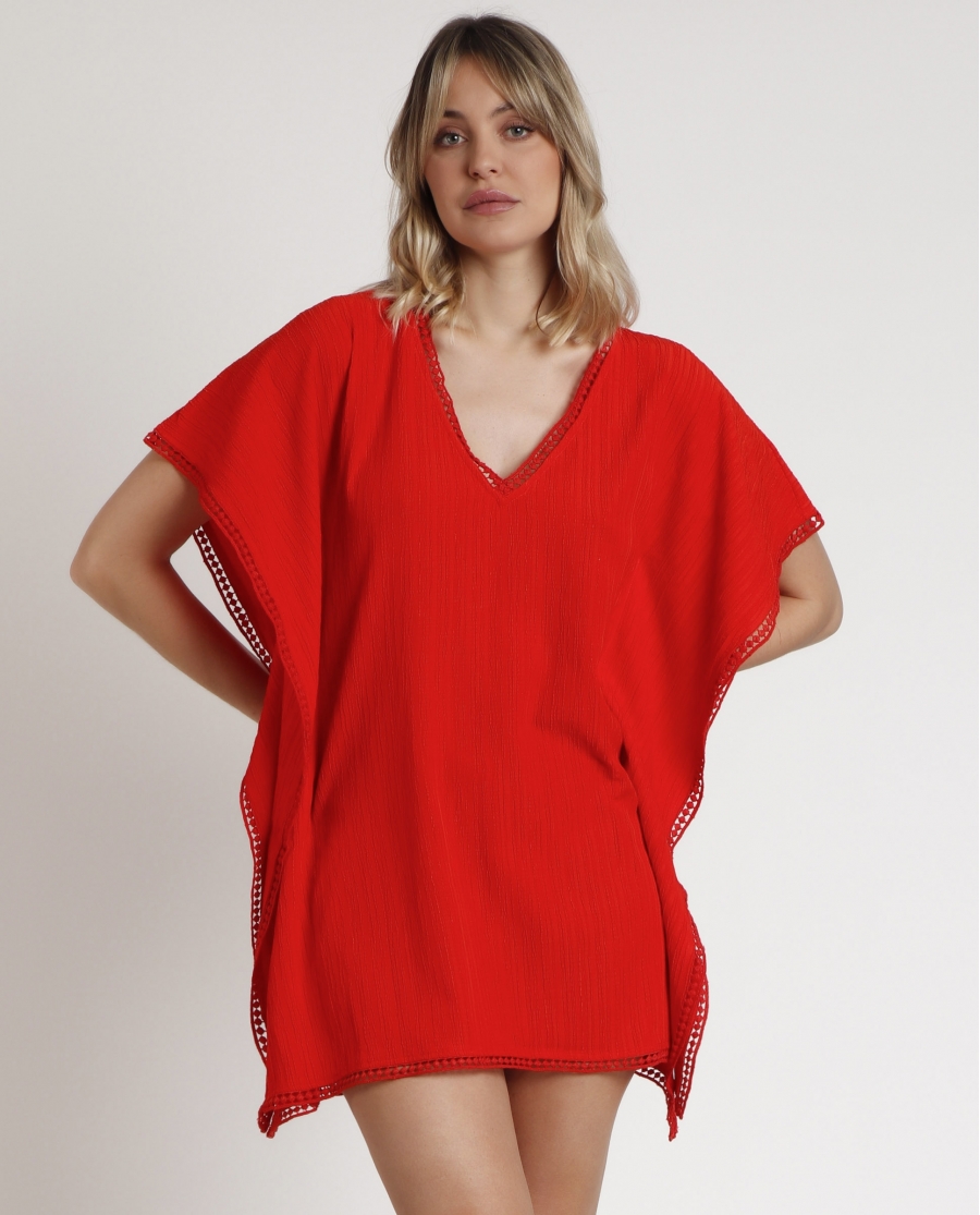 ADMAS Vestido Kaftan Hawaii para Mujer ROJO