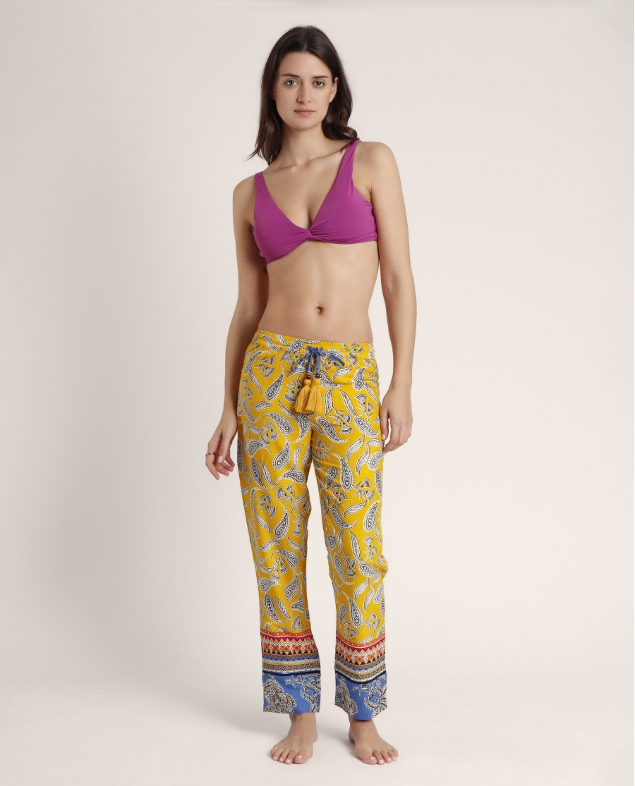 ADMAS Pantalón Playa Hippy Beach para Mujer AMARILLO