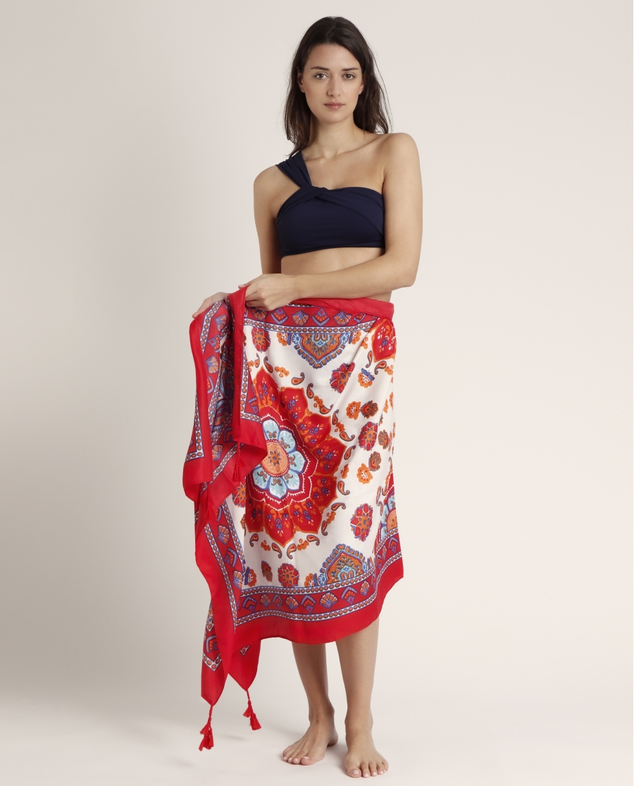 ADMAS Pareo Mandala Rojo para Mujer ROJO