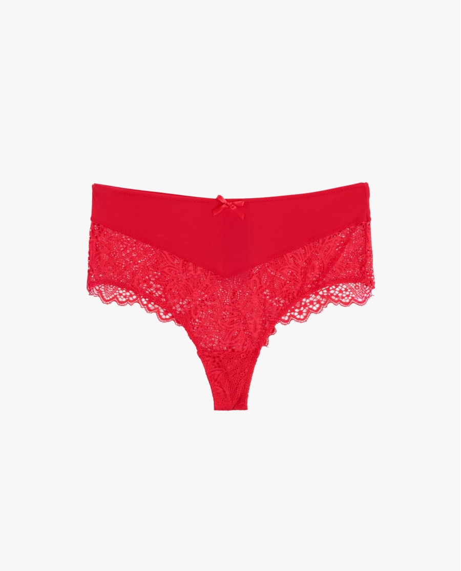 ADMAS Braga Alta Puntilla con Envase Regalo para Mujer, (Caja de 12 unidades) ROJO