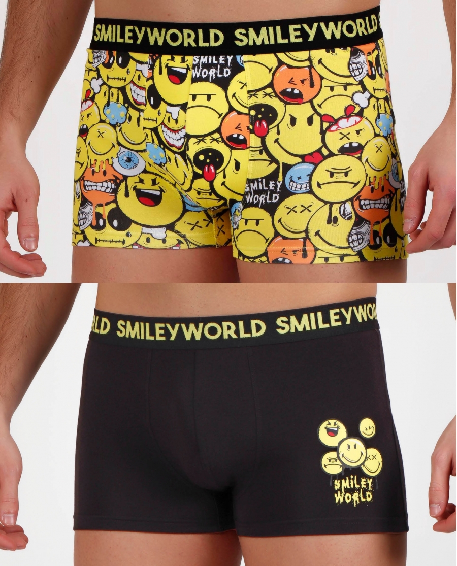 SMILEY Calzoncillo/Bóxer Creep para Hombre, (Caja de 2 unidades) PACK FANTASIA