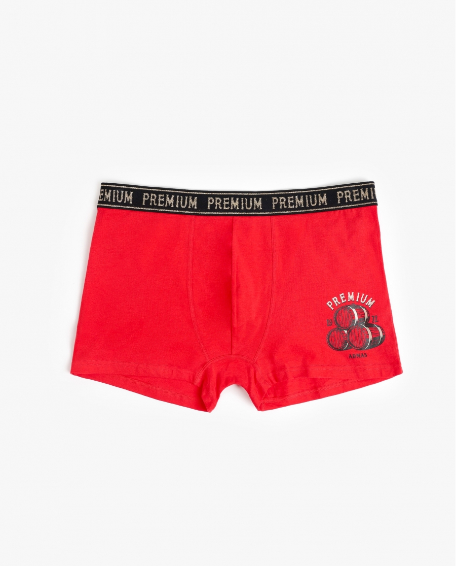 ADMAS Calzoncillo/Boxer Barril Wine para Hombre, (Caja 12 unidades) ROJO