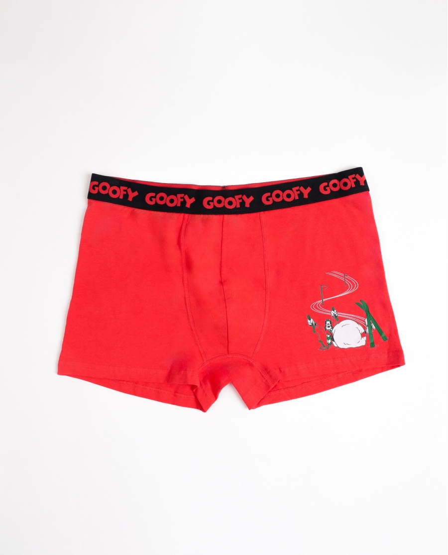 DISNEY Calzoncillo/Boxer Goofy Snow Caja Metal Regalo para Hombre, (Caja 12 unidades) ROJO