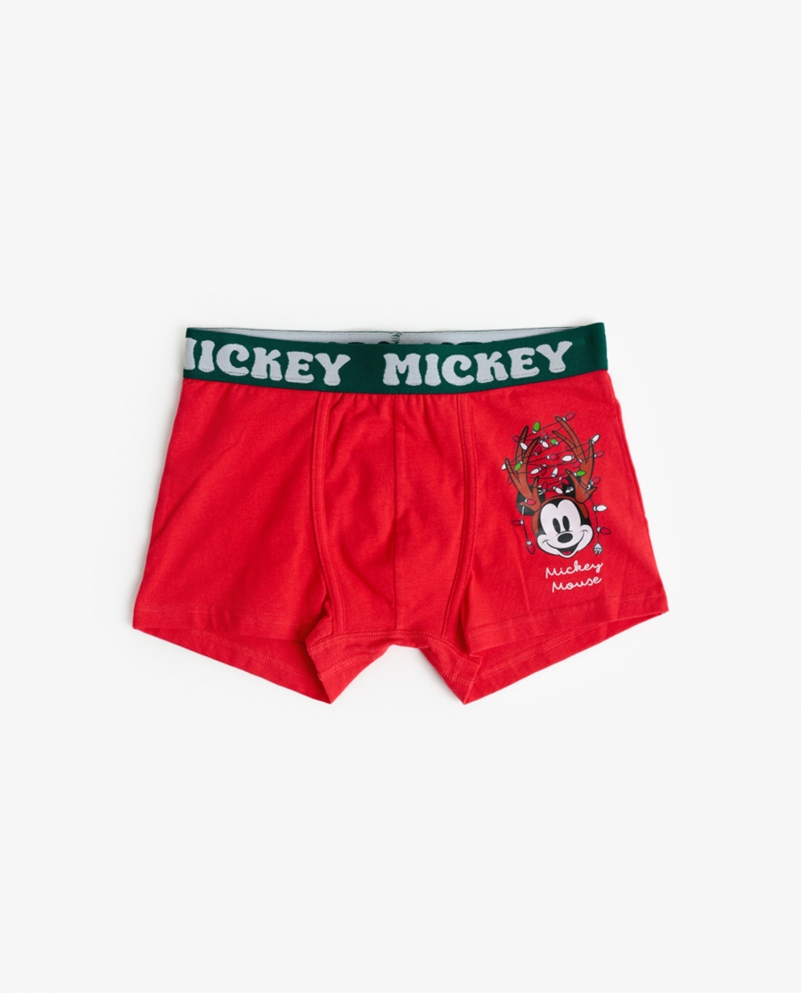 DISNEY Calzoncillo/Boxer Mickey Xmas Caja Metal Regalo para Hombre, (Caja 12 unidades) ROJO